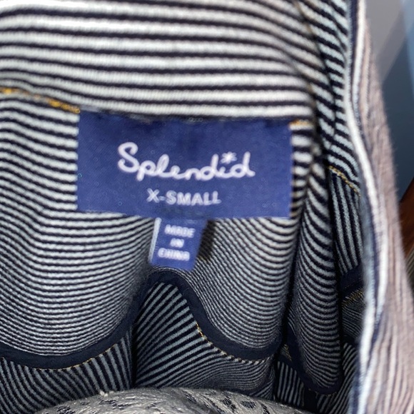 SPLENDID Sz. XS Denim striped jacket. Navy and white. Exc. condition. Runs big - Picture 2 of 8